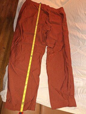 A New Day Rust Orange Pull-On Crop Pants Women’s Size 14 Relaxed Minimalist